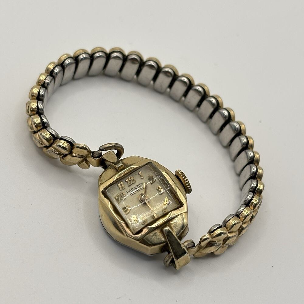 Vintage Hamilton Illinois Ladies Watch 10K RGP Art Deco Mechanical Bracelet - Picture 5 of 8